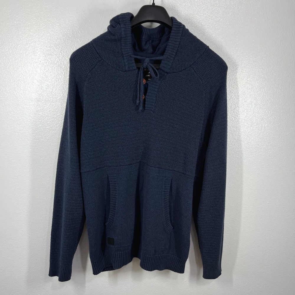 Kavu Klear Hoodie Sweater Textured Knit Pullover‎ Kangaroo Pockets Mens XXL Navy